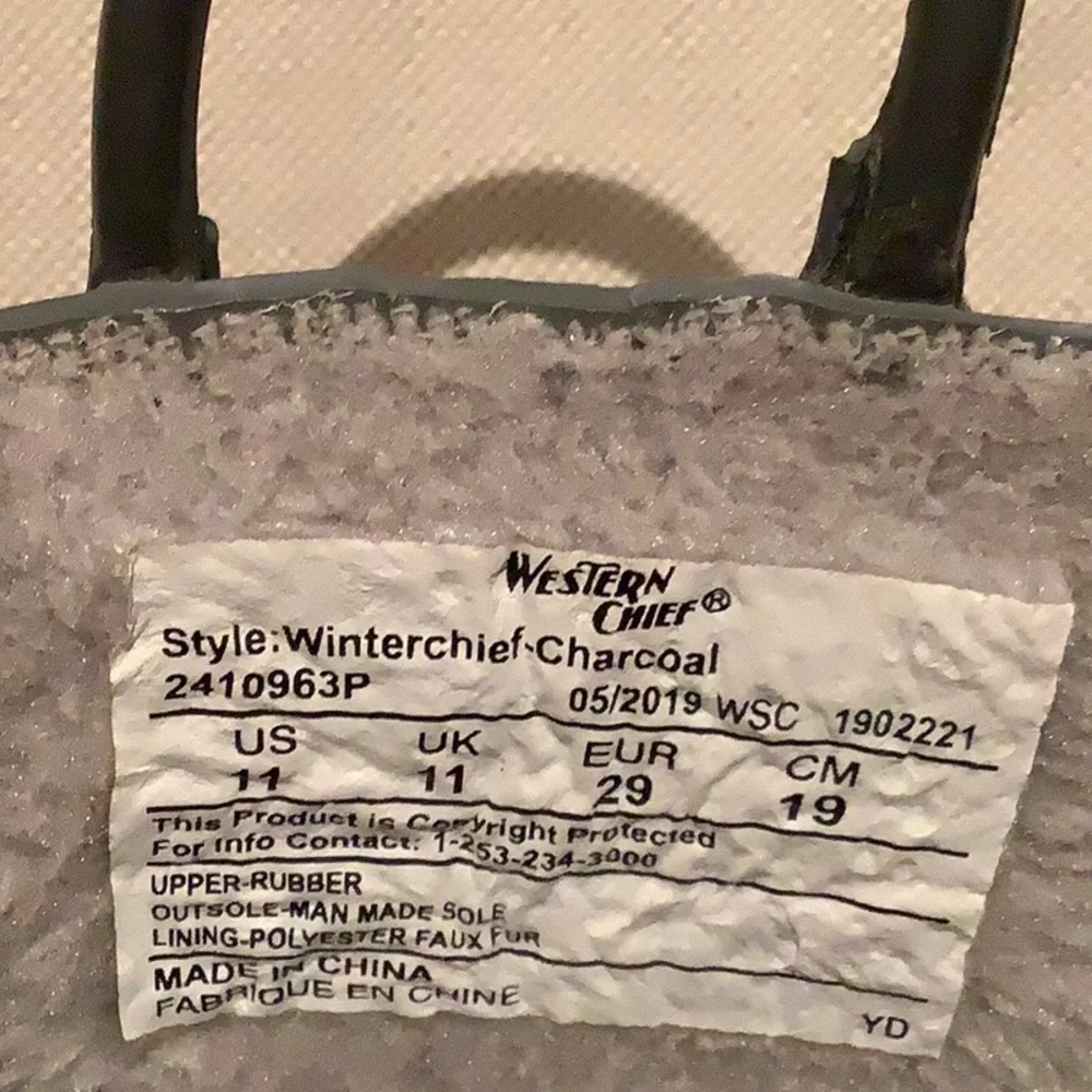 Western Chief - BOOTS - Charcoal - Kids Size US 11 - Style Kids Winterchief